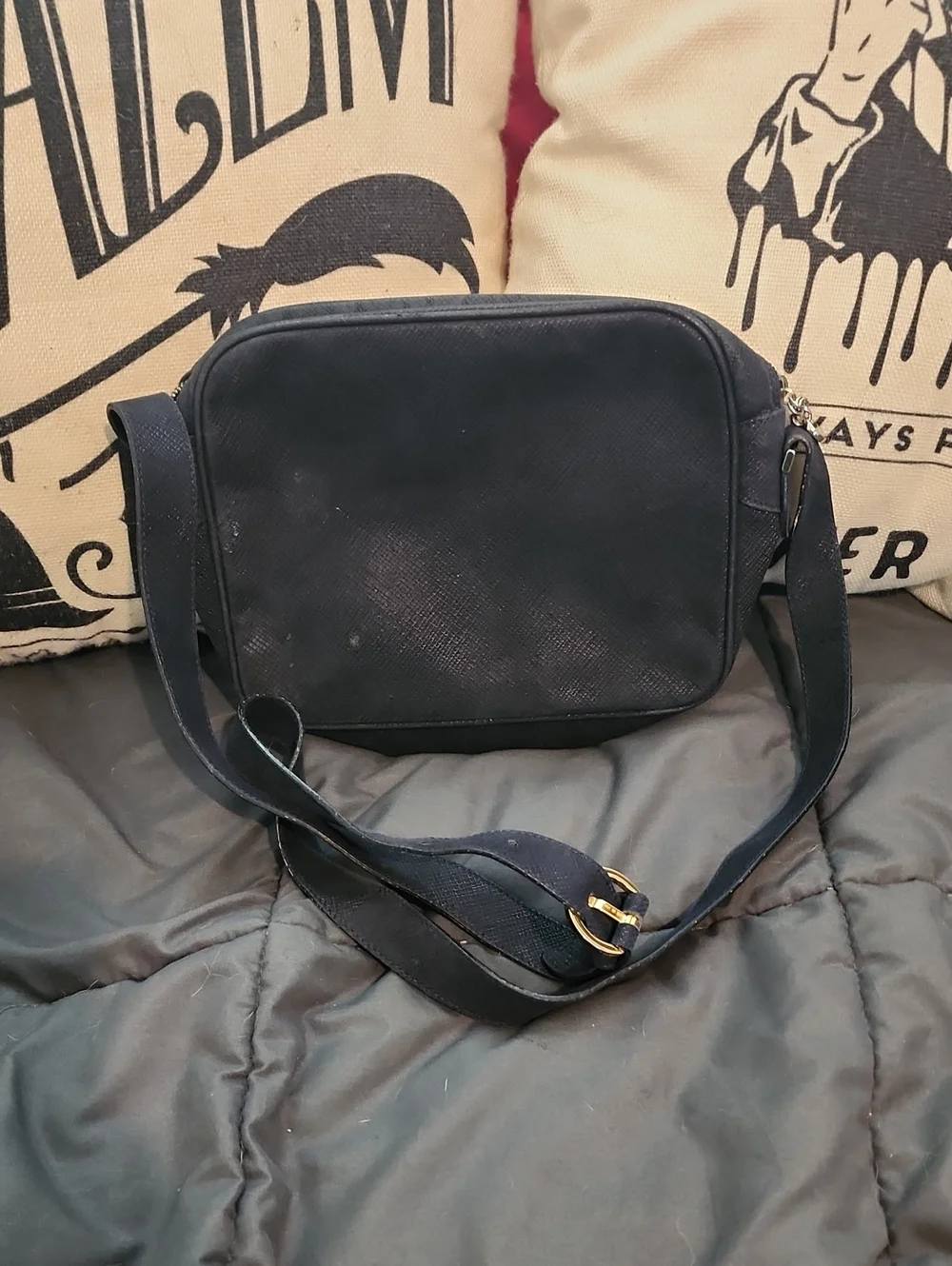 Authentic Salvatore Ferragamo Saffiano Leather Quiet Luxury Crossbody Bag Italy